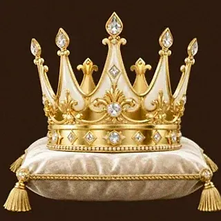 Gold crown on cushion — SuperSpin