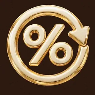 Gold percent symbol — SuperSpin